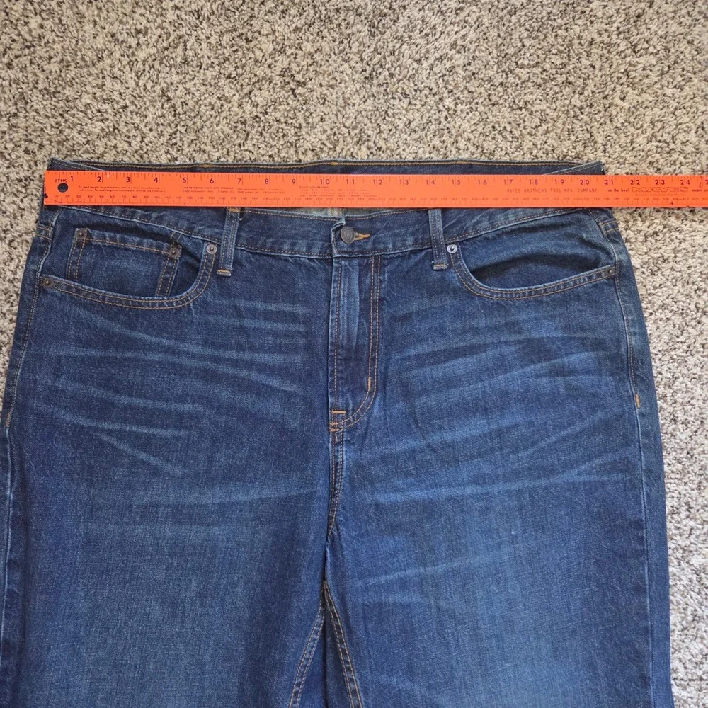 Old Navy Mens Athletic Taper Jeans 42x32 Dark Wash Blue 100% Cotton Denim